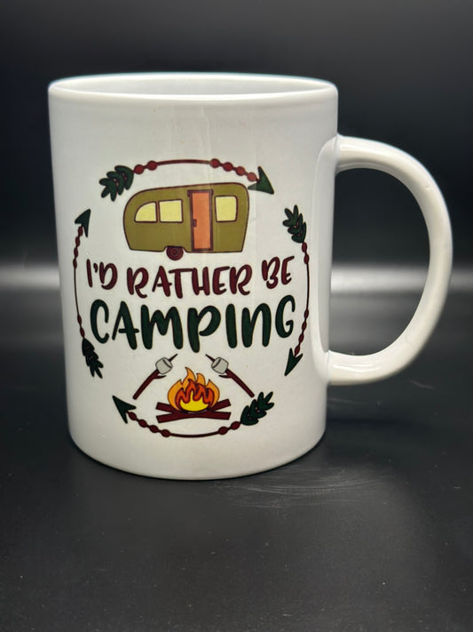 “I’d rather be Camping” coffee mug